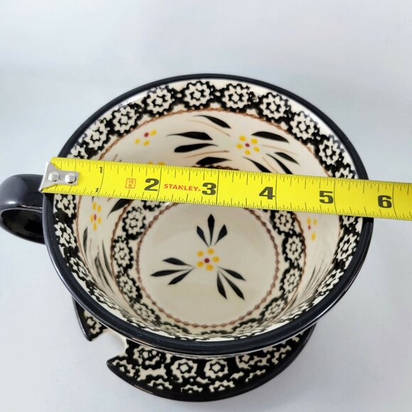 Latte Mug Temp-Tations By Tara Soup Bowl With Saucer Old World Black PPP-SQ-8923 - Picture 9 of 12